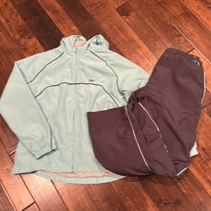 Rbx mint green and grey sweat set. Sweats and zip-up jacket with pockets.